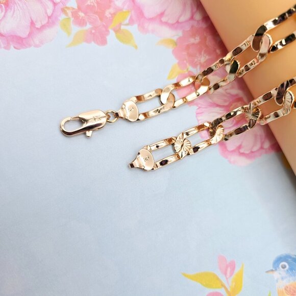 Rose Gold Chunky Link Necklace in High Shine Finish – 19.7 Inch, XPNL0071 - Picture 10 of 12